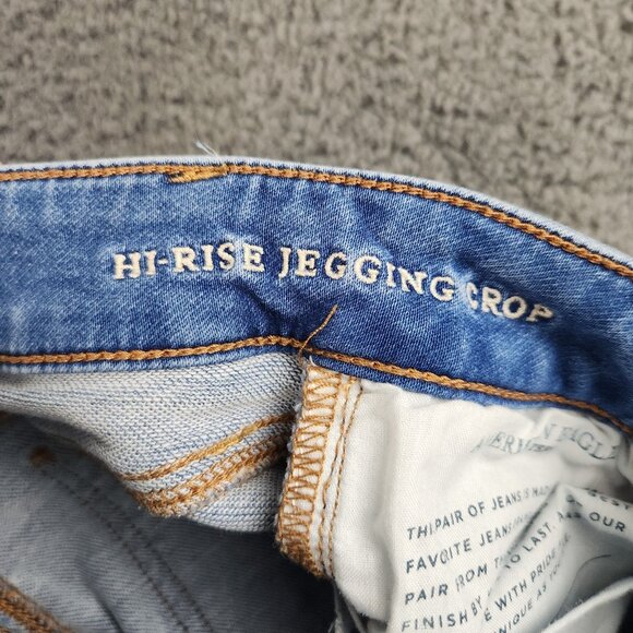 American Eagle Jegging Women’s 00 Reg Super Stretch Hi-Rise Skinny Crop Blue AE - Picture 7 of 12